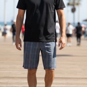 Quiksilver  board shorts‎ plaid black blue size 30 men’s surf skate